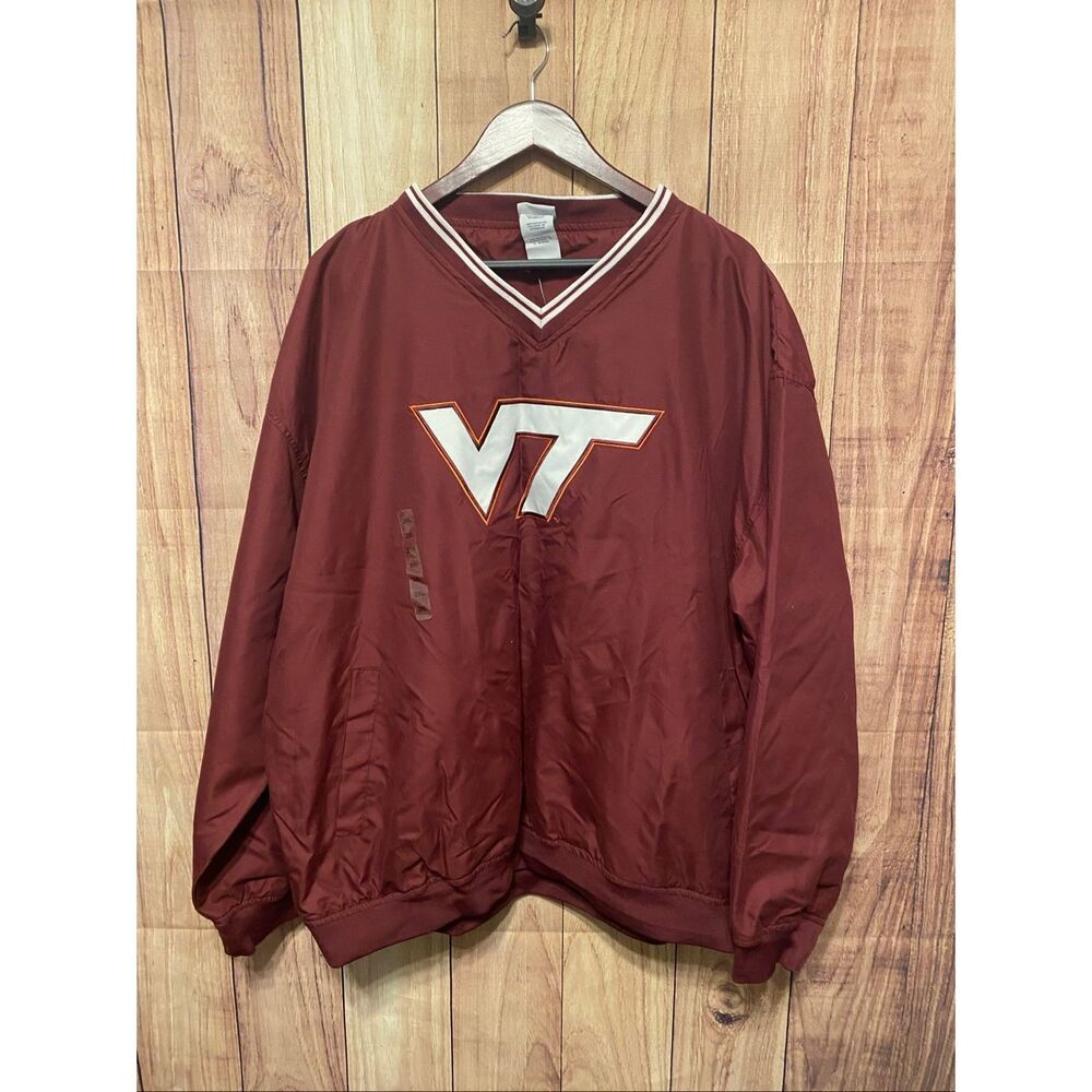 Virginia Tech Pro Edge 2XL NWT windbreaker men’s V-neck pullover wind jacket